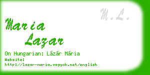 maria lazar business card